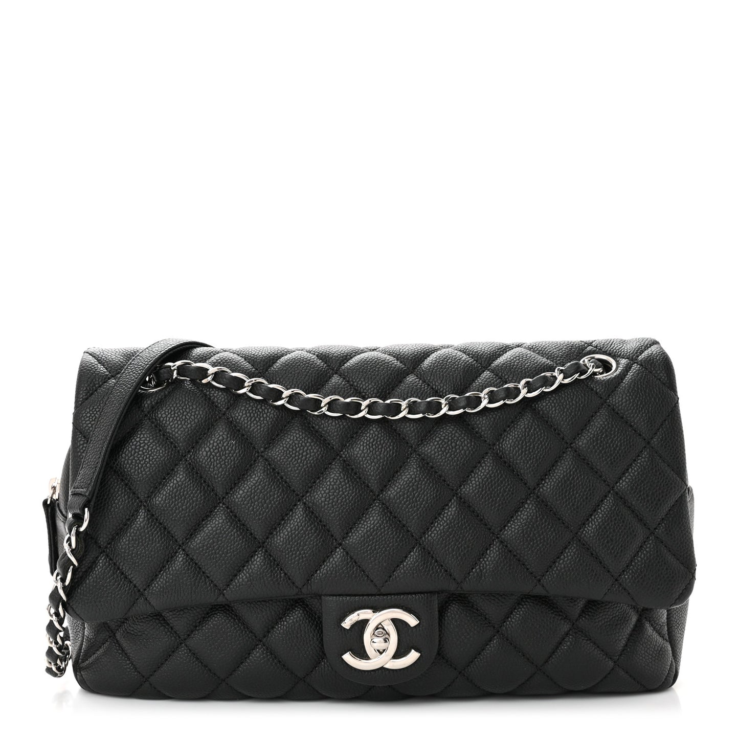 Caviar Quilted Jumbo Easy Flap Black