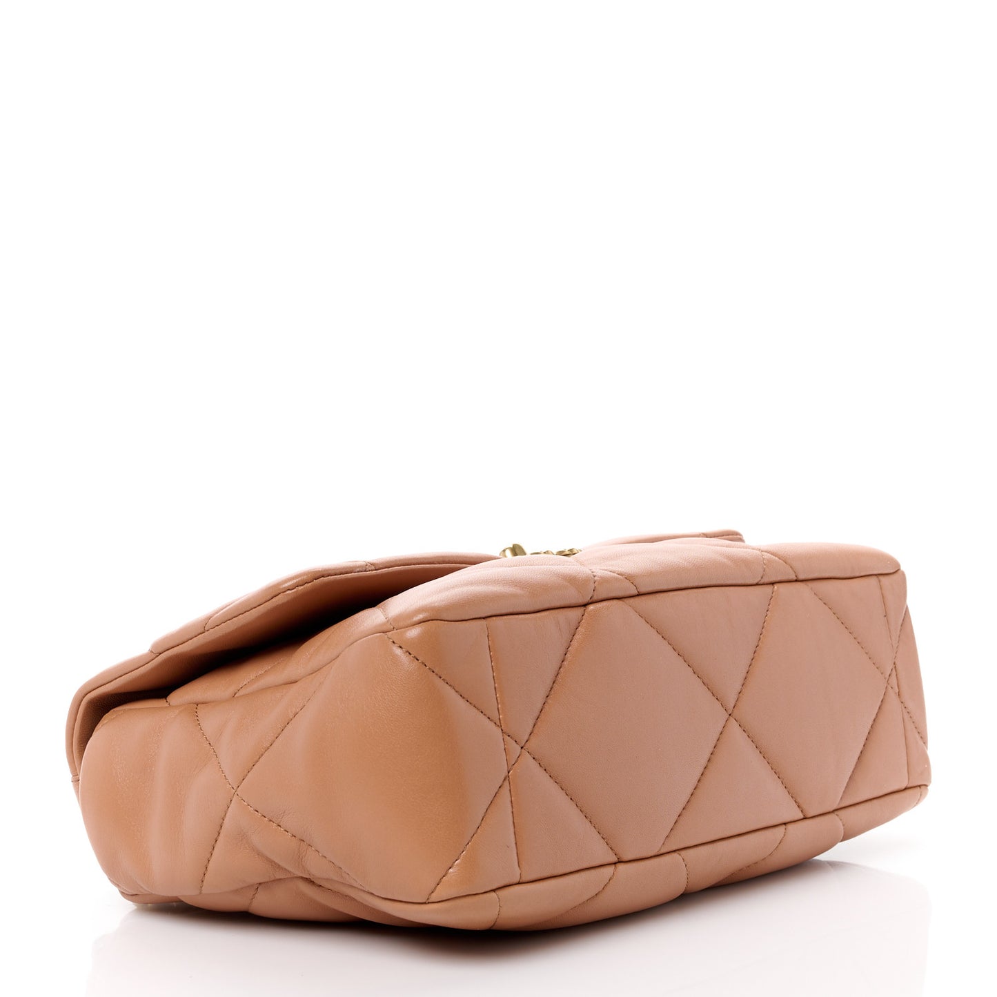 Lambskin Quilted Large Chanel 19 Flap Brown