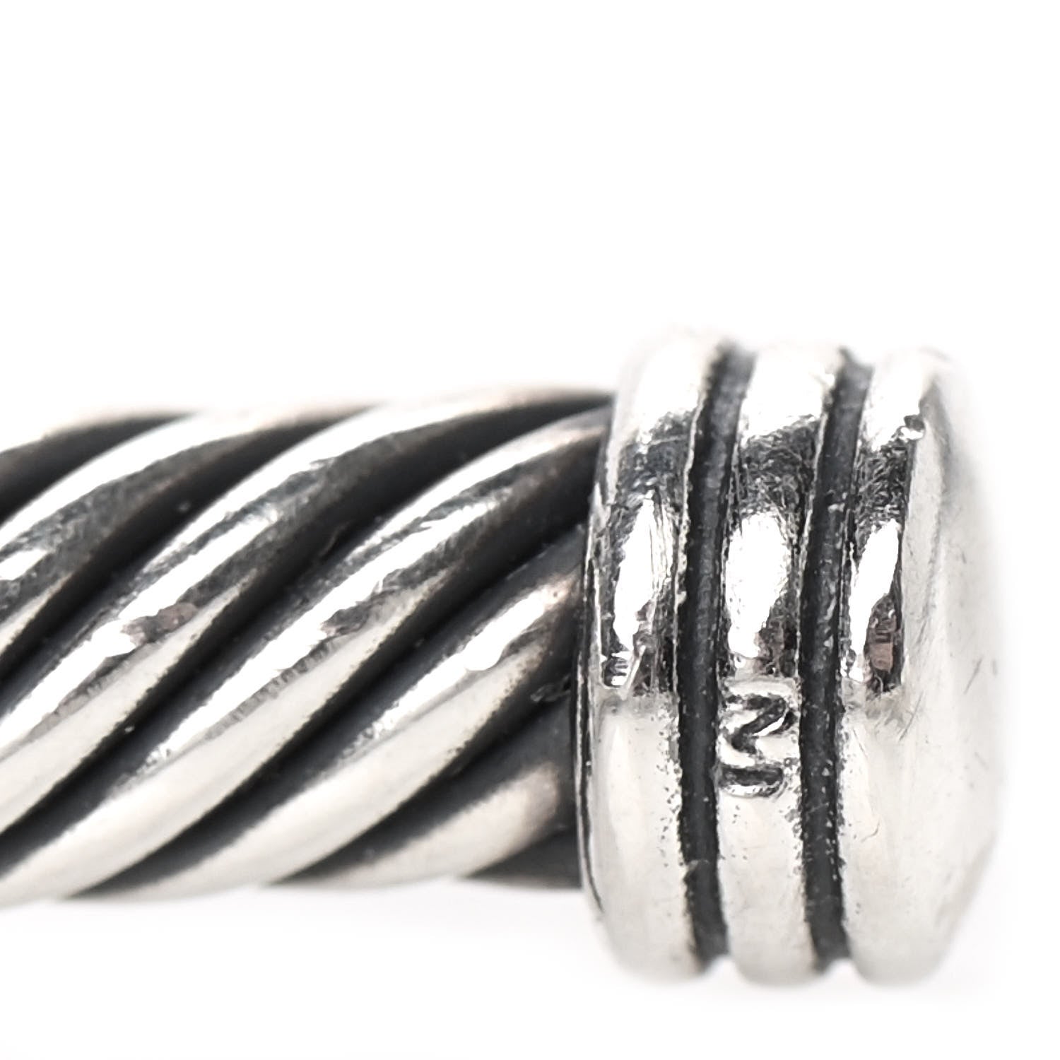 David Yurman Sterling Silver Diamond 4mm X Cable Bracelet 5 of 6