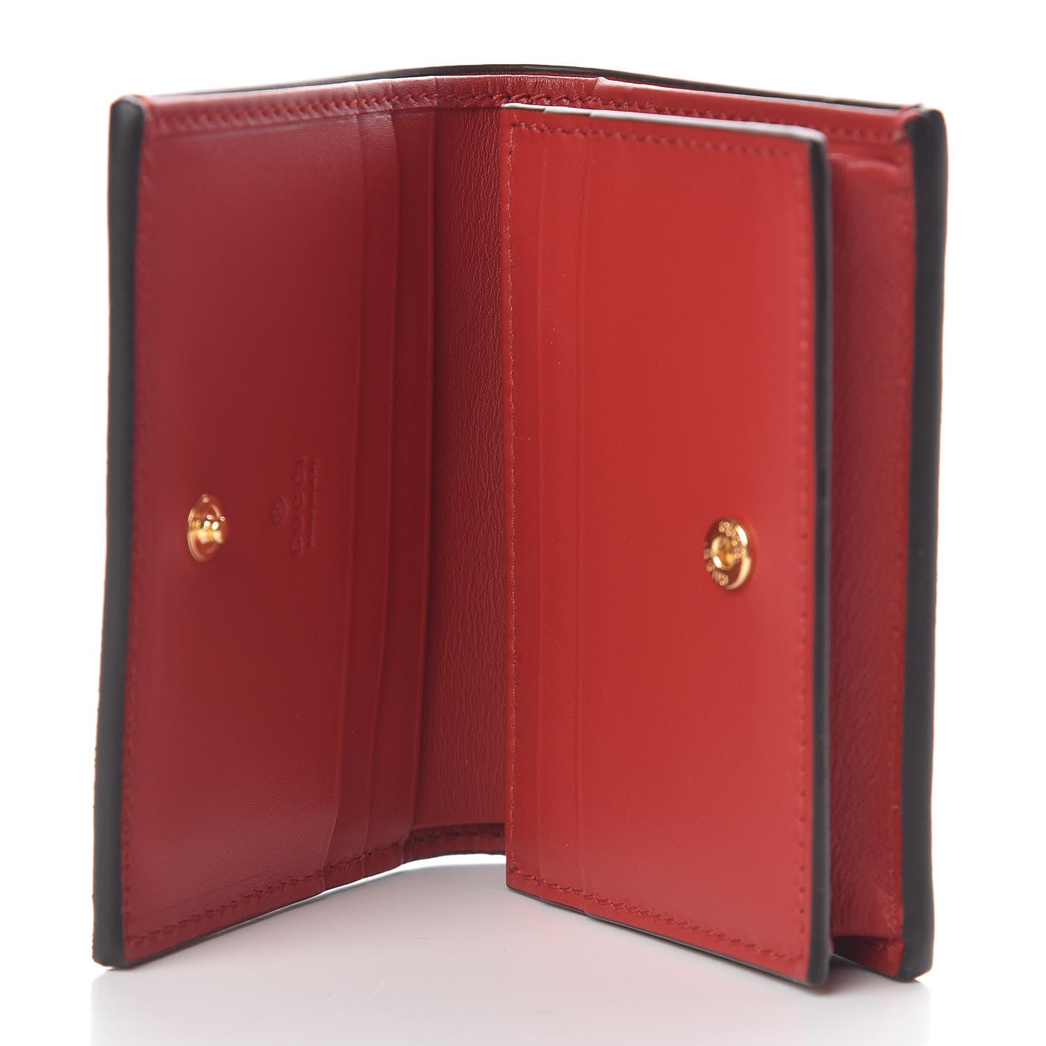 Gucci GG Supreme Monogram Bosco Patch Card Case Wallet Beige Malva Hibiscus Red 5 of 8