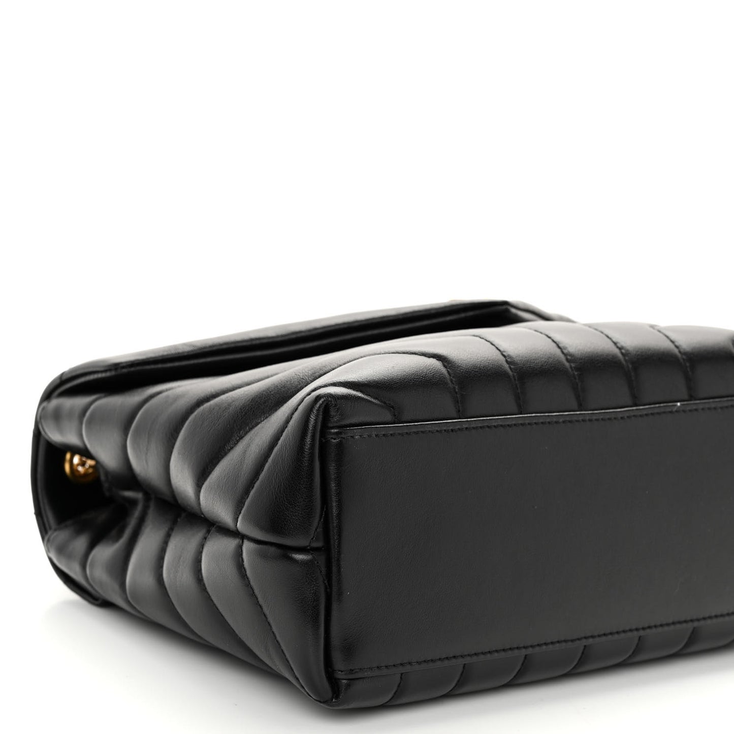 Calfskin Y Quilted Monogram Small Loulou Chain Satchel Black
