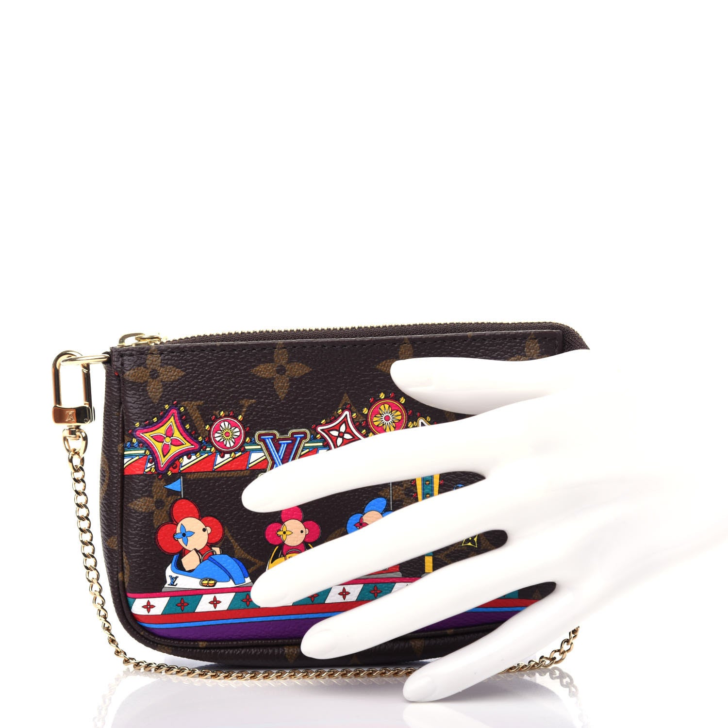 Louis Vuitton Monogram 2020 Christmas Animation Bumper Cars Mini Pochette Accessories Coquelicot 2 of 11
