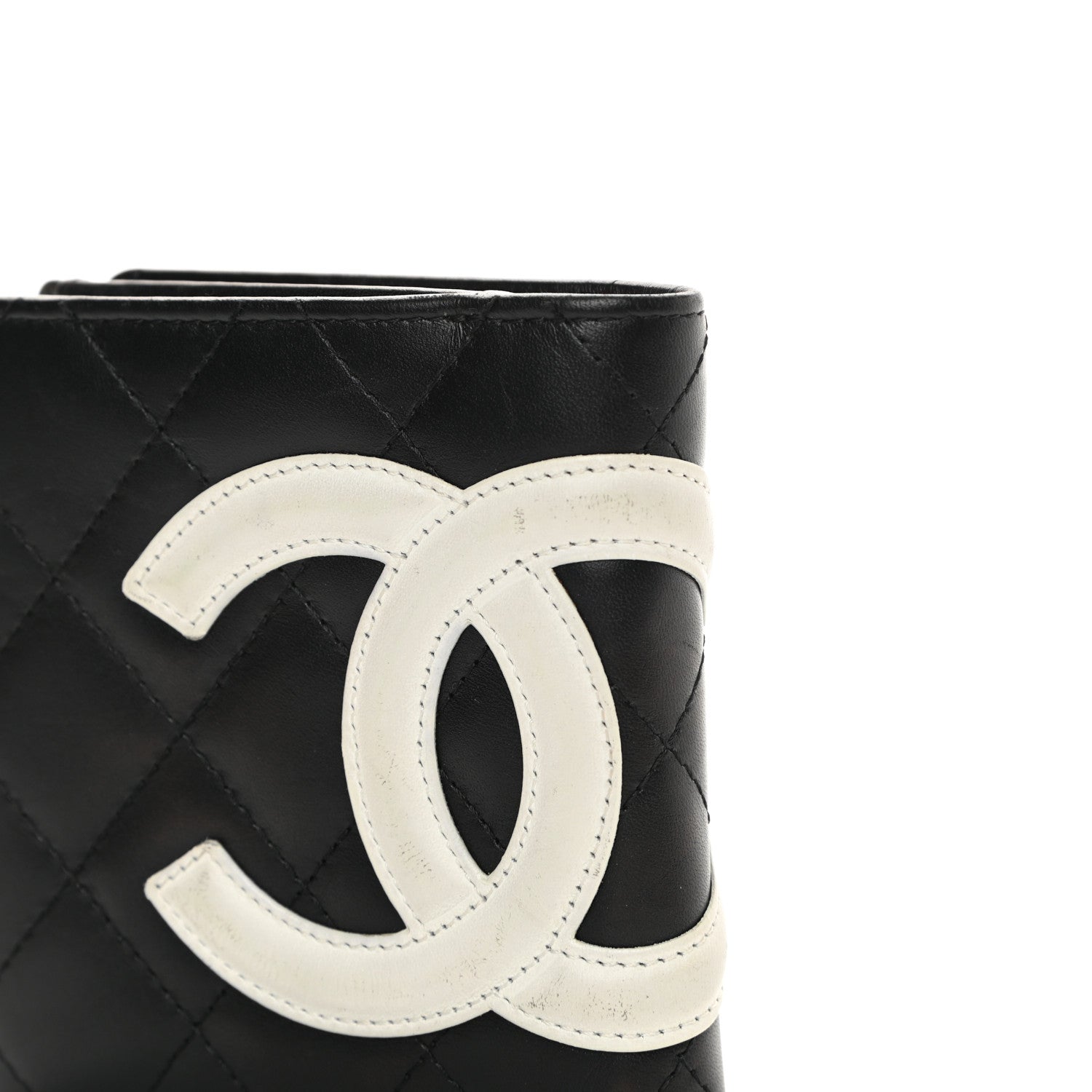 Chanel Calfskin Quilted Cambon Bi-Fold Wallet Black White 10 of 12
