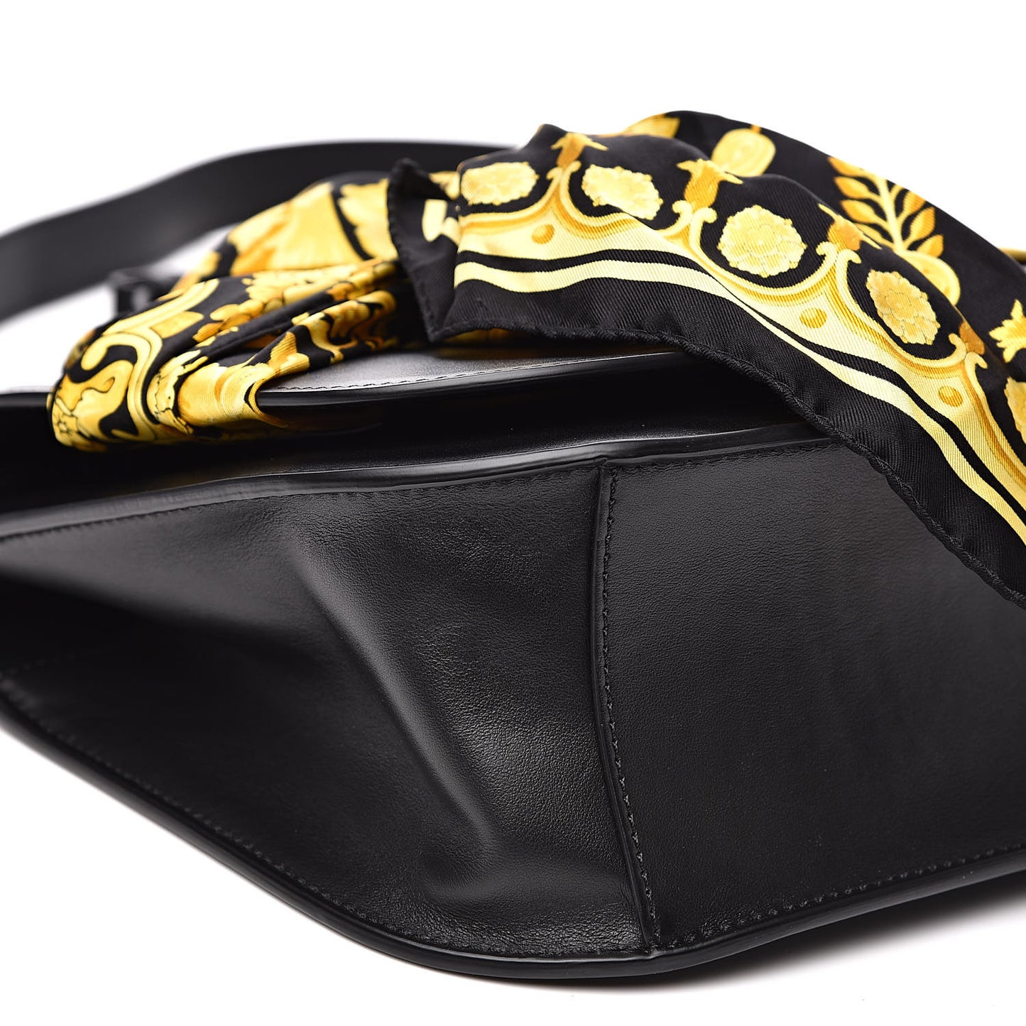 Borsa Vitello Barocco Scarf Sash Shoulder Bag Black Multicolor