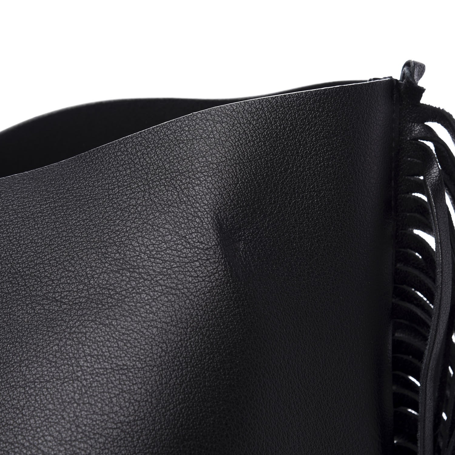 Saint Laurent Calfskin Large Fringe Shopping Tote Black 14 of 15
