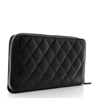 Chanel Caviar Quilted Large Gusset Zip Around Wallet Black 3 of 10