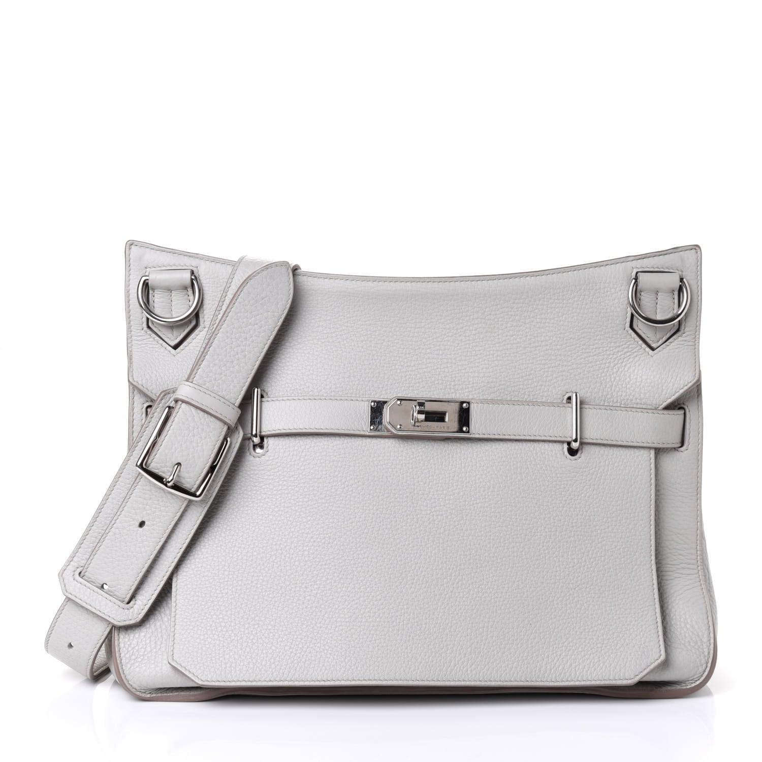 Hermes Taurillon Clemence Jypsiere 37 Gris Perle 1 of 4
