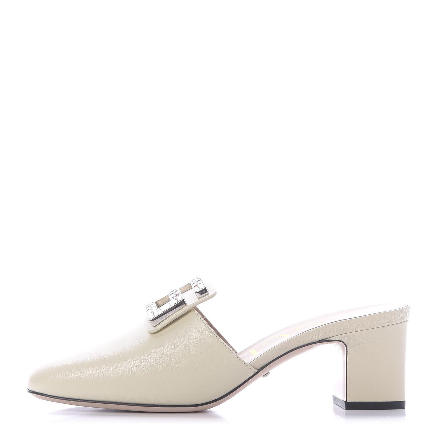 Malaga Kid Crystal Square G Madelyn Mules 39 Vintage White