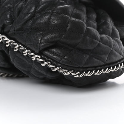Chanel Washed Lambskin Quilted Large Chain Around Flap Black 10 of 12
