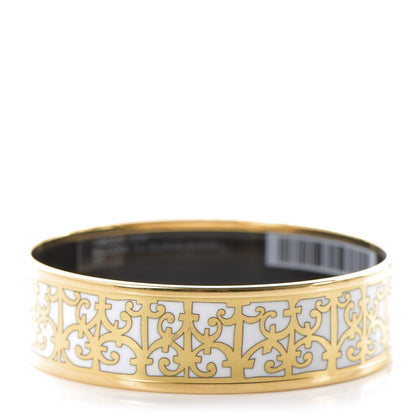 Hermes Enamel Printed Wide Balcons du Guadalquivir Bracelet 65 Gold 3 of 6