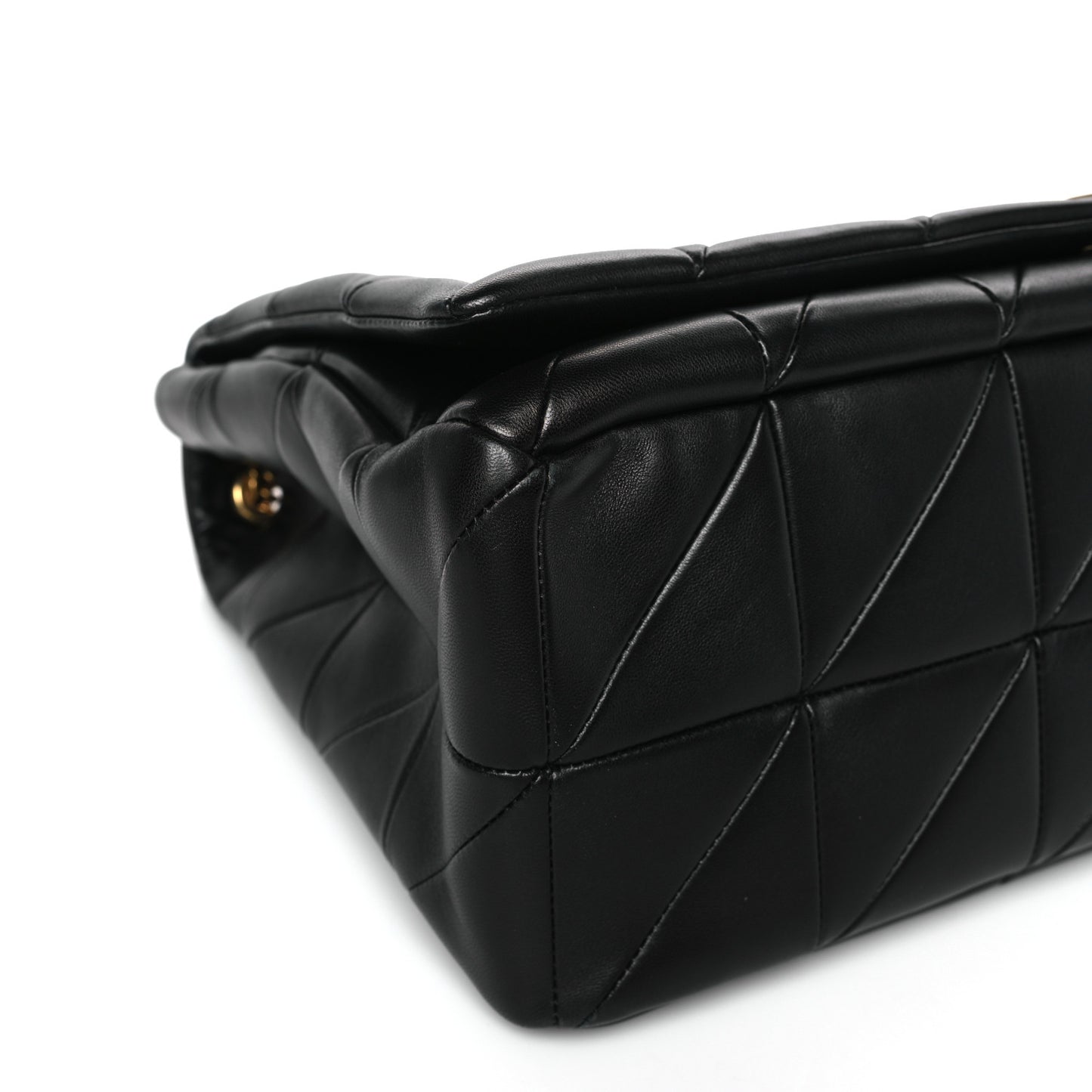 Lambskin Matelasse Monogram Oversized Jamie Black