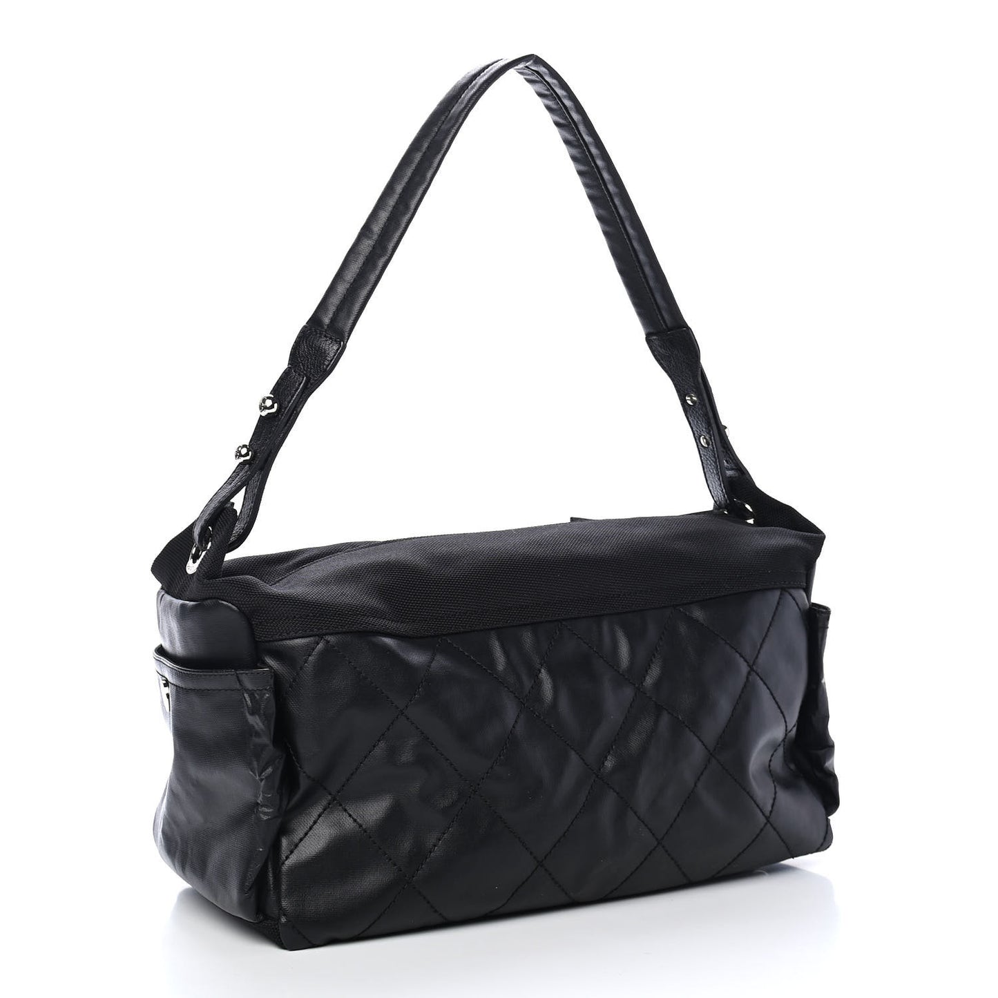 Coated Canvas Paris Biarritz Hobo Black