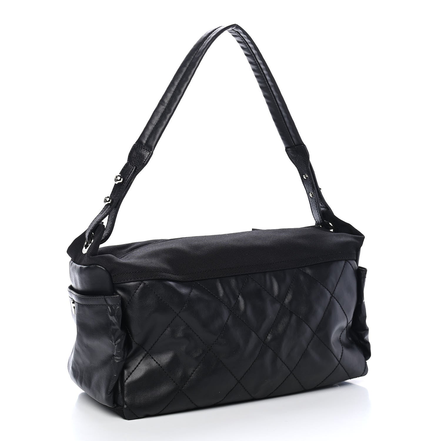 Chanel Coated Canvas Paris Biarritz Hobo Black 2 of 6