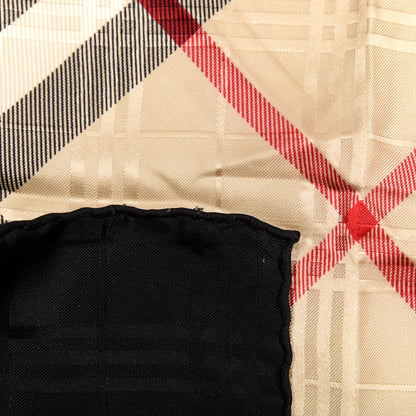 Burberry Silk Check Square Scarf Beige Black 3 of 3