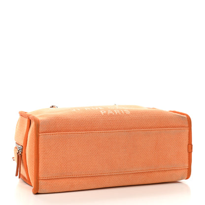 Chanel Canvas Deauville Bowling Bag Orange 4 of 9