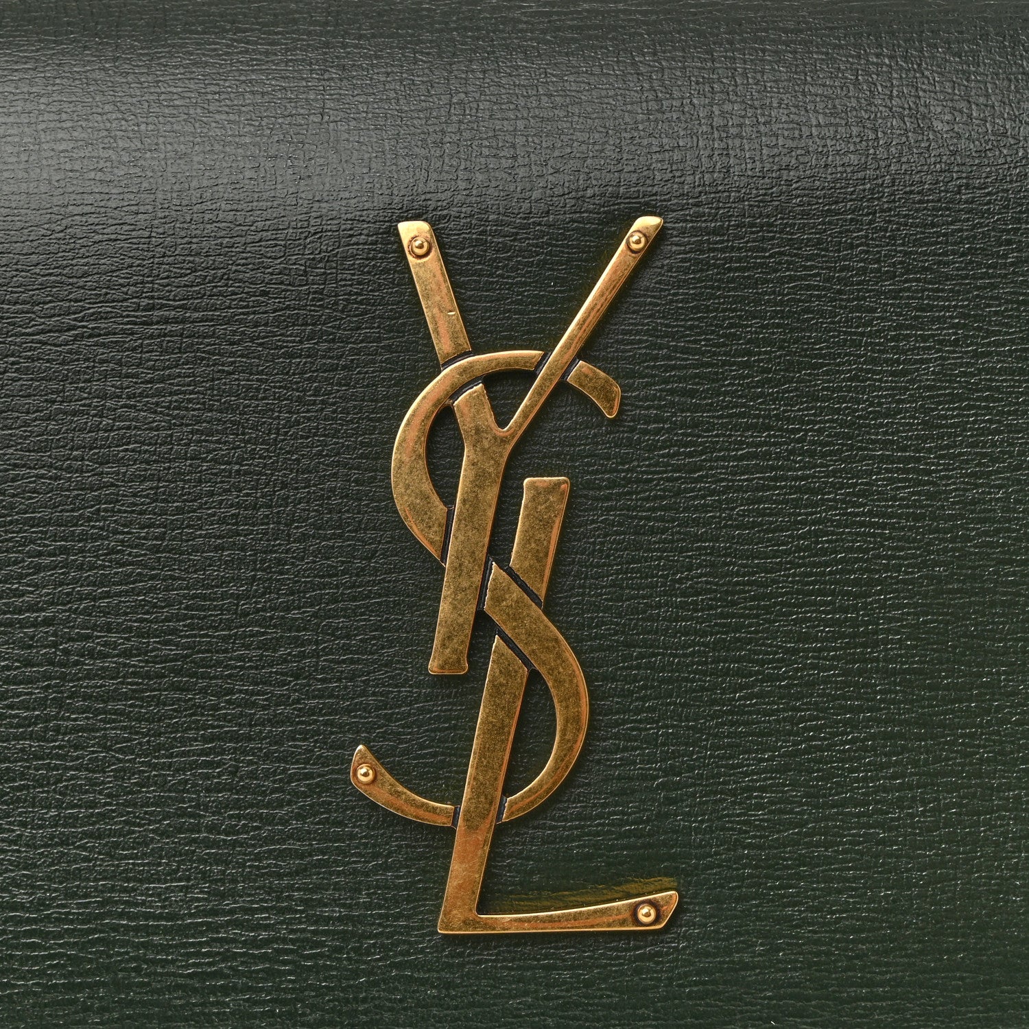 Saint Laurent Calfskin Medium Monogram Sunset Dark Green 11 of 11