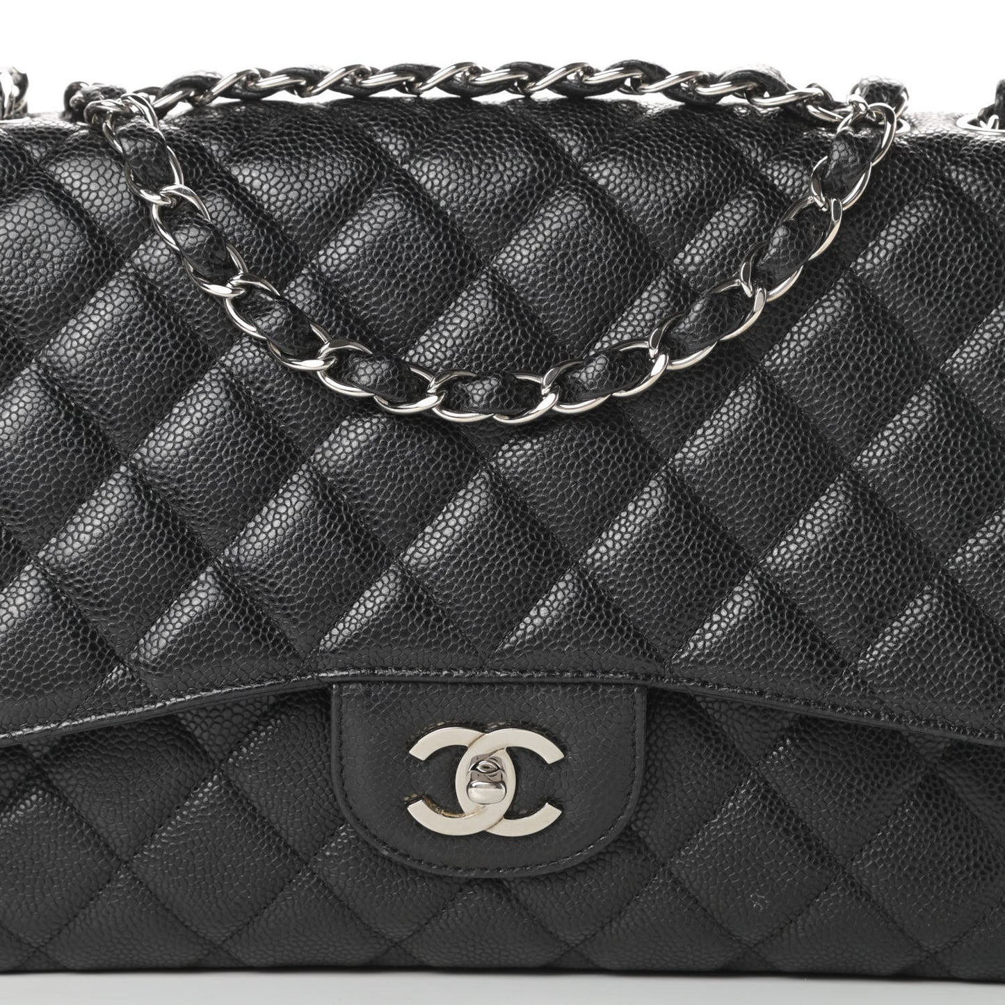 Caviar Quilted Jumbo Single Flap Black