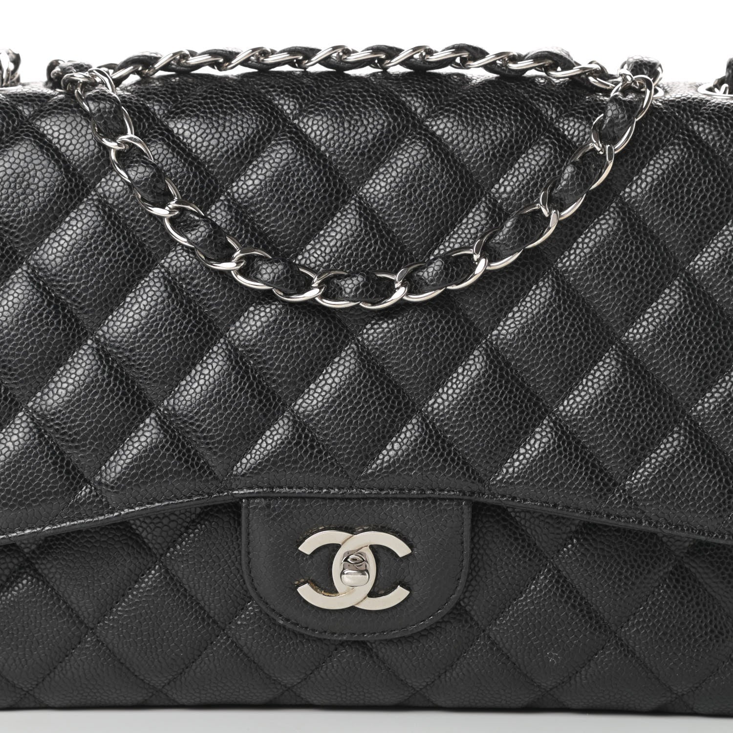 Chanel Caviar Quilted Jumbo Single Flap Black 8 of 17