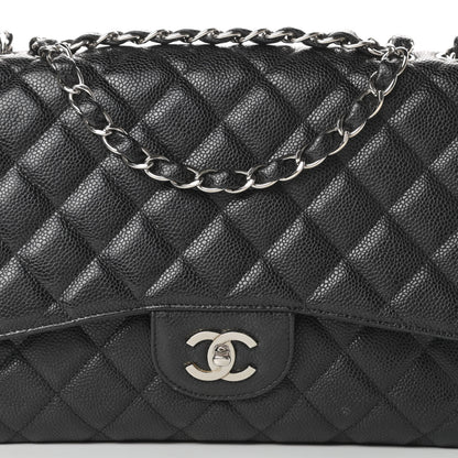 Chanel Caviar Quilted Jumbo Single Flap Black 8 of 17