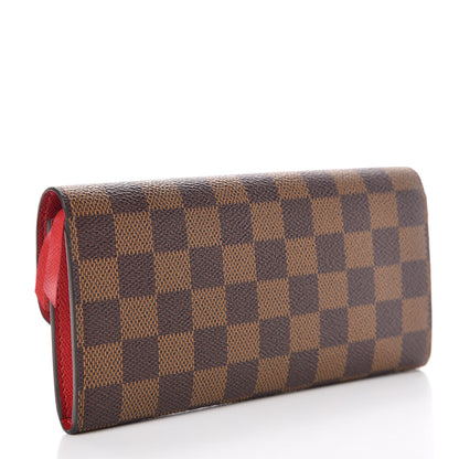 Louis Vuitton Damier Ebene Emilie Wallet Red 3 of 10