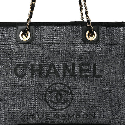 Chanel Woven Straw Raffia Small Deauville Tote Charcoal 8 of 10