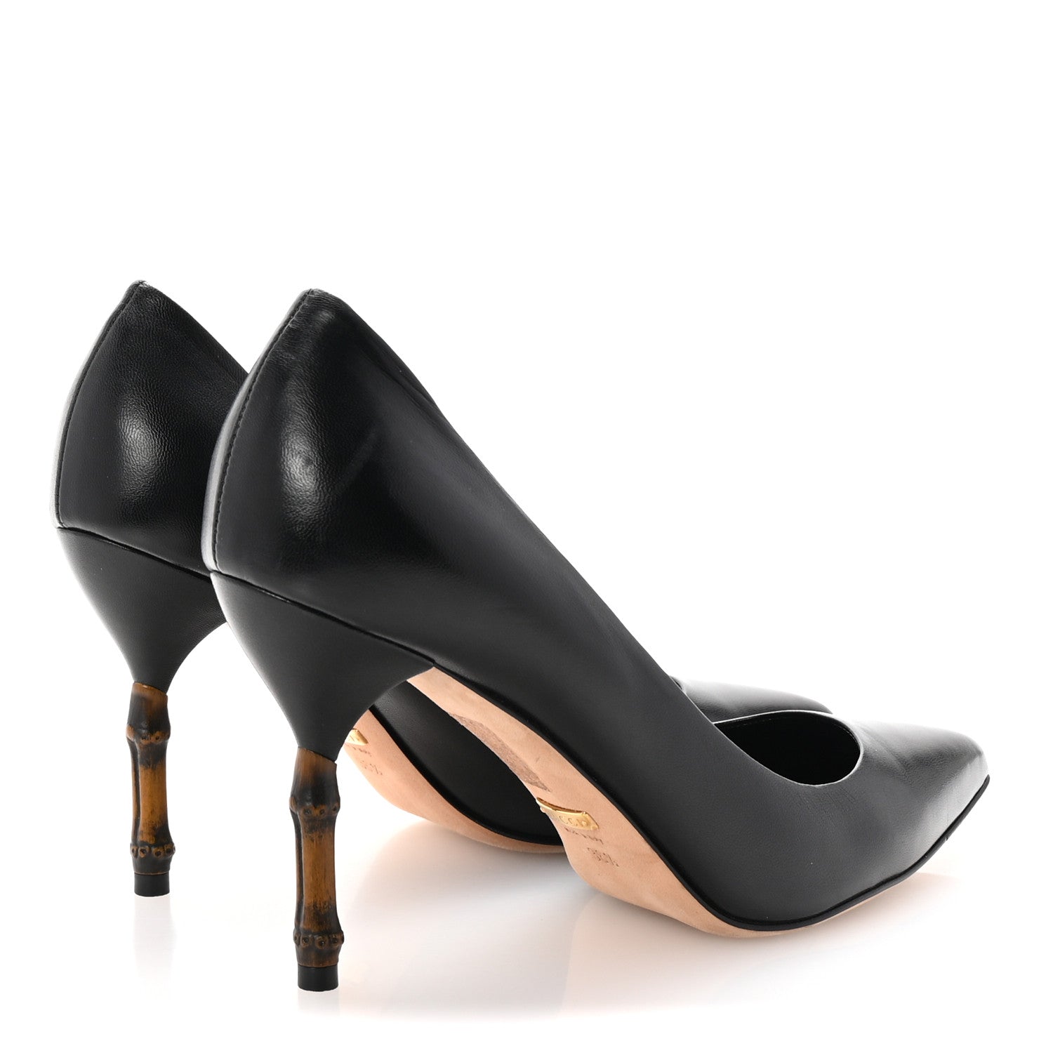 Gucci Calfskin Kristen Bamboo Pumps 36.5 Black 5 of 10