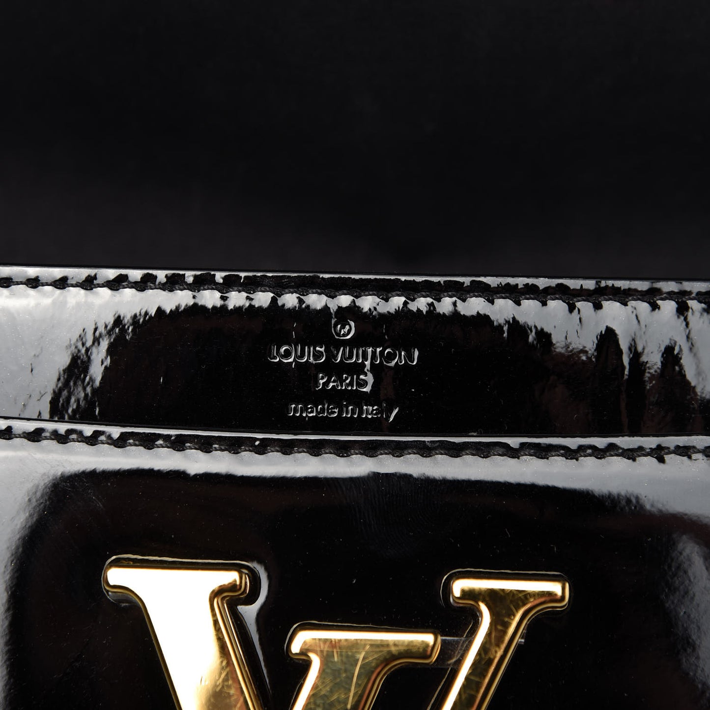 Patent Louise Clutch Black