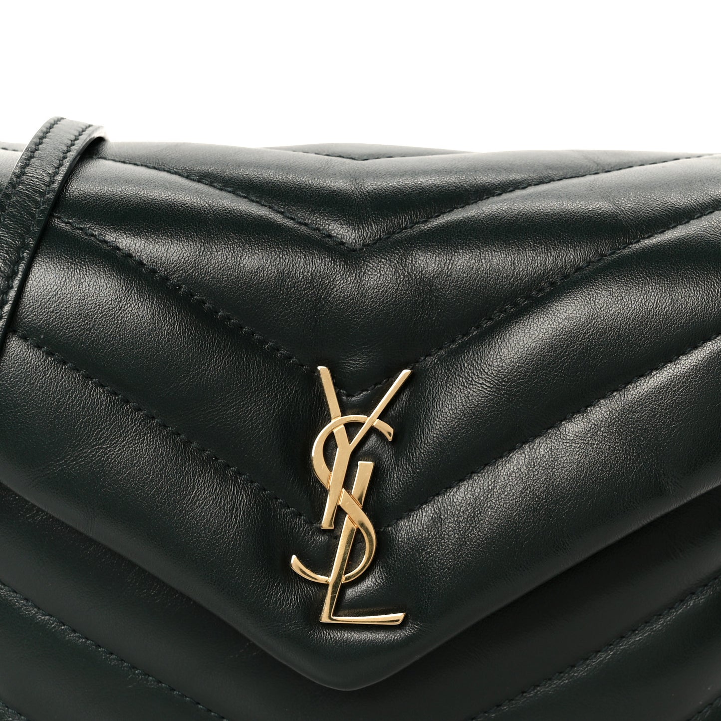 Calfskin Y Quilted Monogram Toy Loulou Crossbody Bag Deep Green