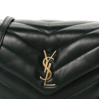 Saint Laurent Calfskin Y Quilted Monogram Toy Loulou Crossbody Bag Deep Green 9 of 11