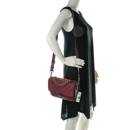 Chanel Nubuck Caviar Quilted Medium Daily Carry Messenger Burgundy 2 of 8