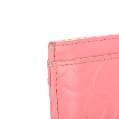Chanel Lambskin Camellia Embossed Card Holder Pink 3 of 13