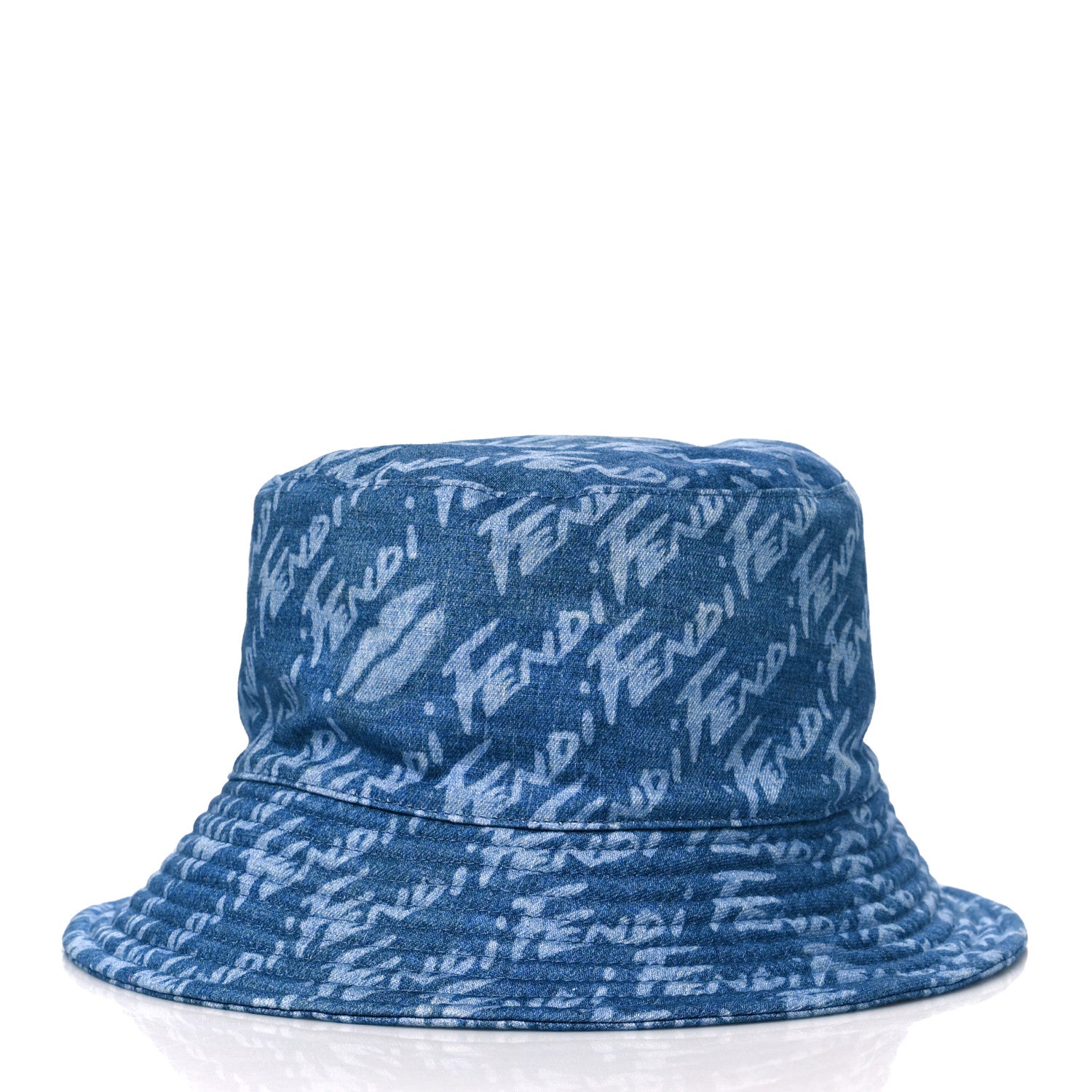 Fendi Denim Logo Bucket Hat S Light Blue 3 of 7