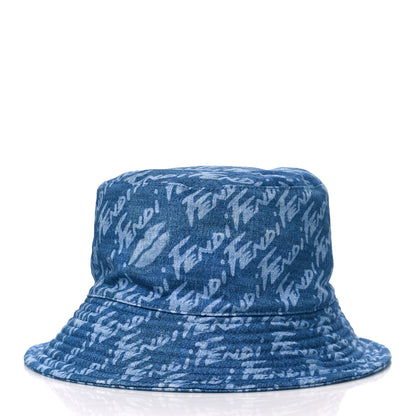 Fendi Denim Logo Bucket Hat S Light Blue 3 of 7