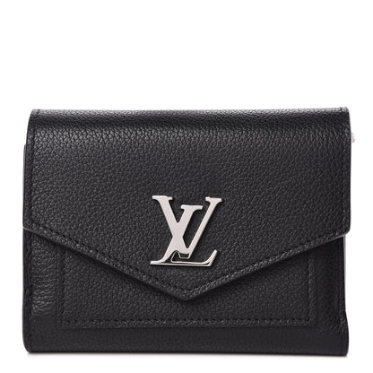 Louis Vuitton Soft Calfskin My Lockme Compact Wallet Black 1 of 7