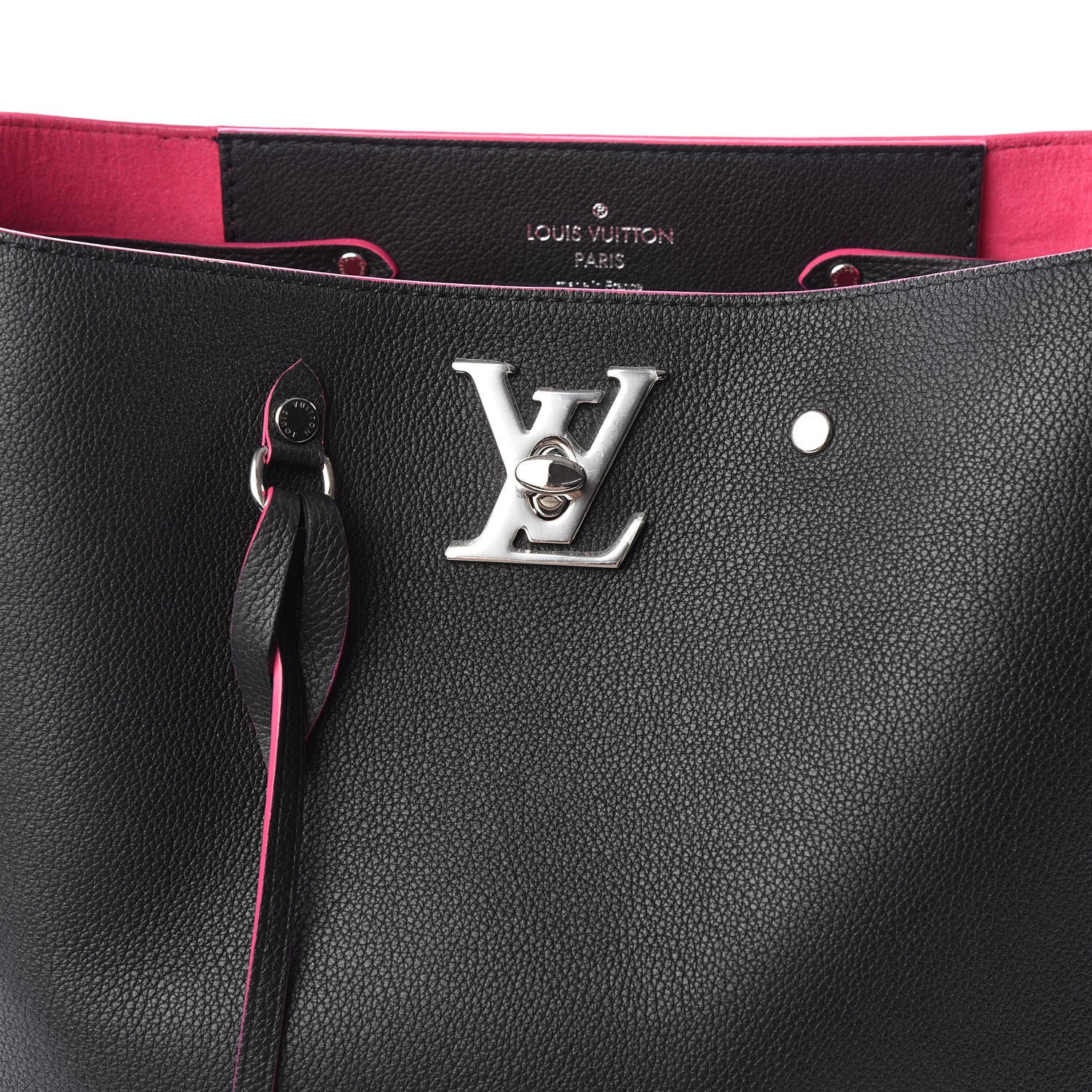 Louis Vuitton Calfskin Lockme Bucket Black 10 of 11