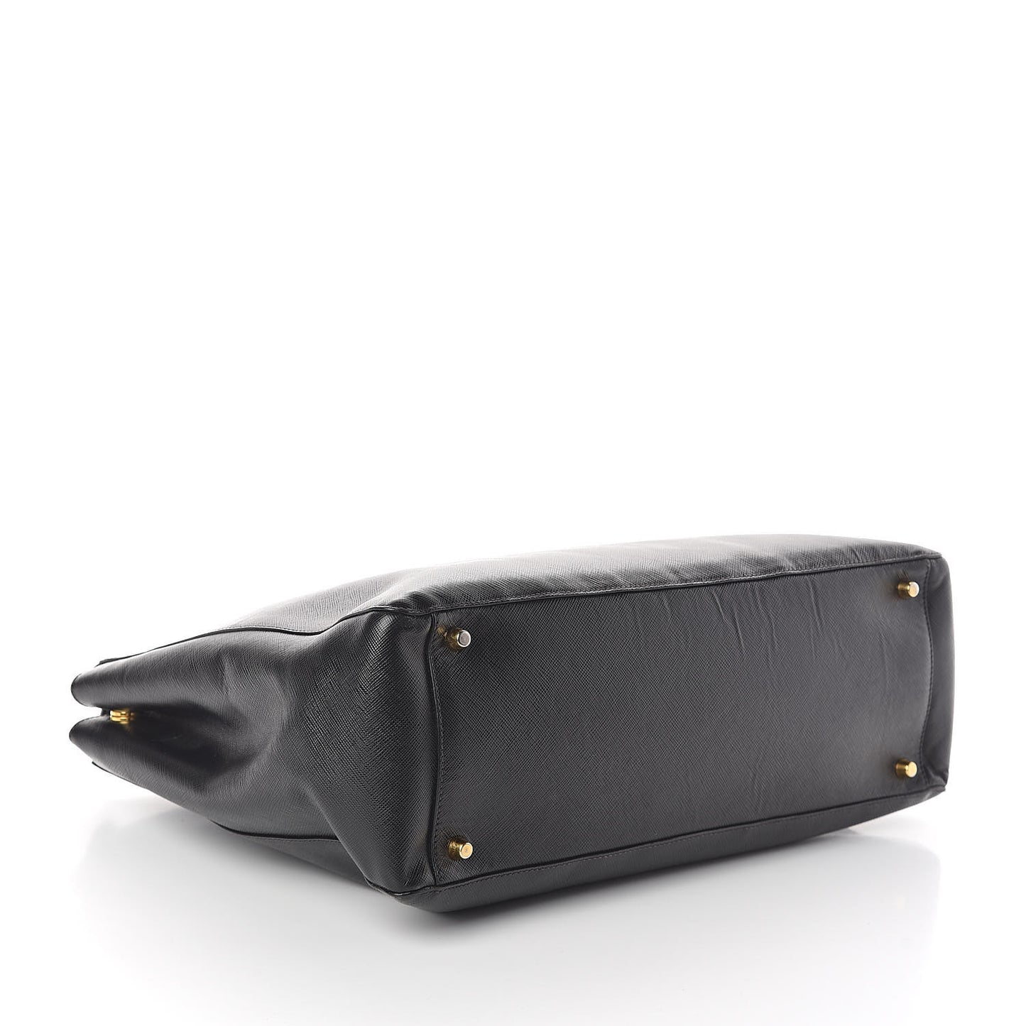 Saffiano Lux Large Double Zip Tote Black