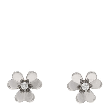Van Cleef & Arpels 18K White Gold Diamond Mini Frivole Earrings 1 of 4