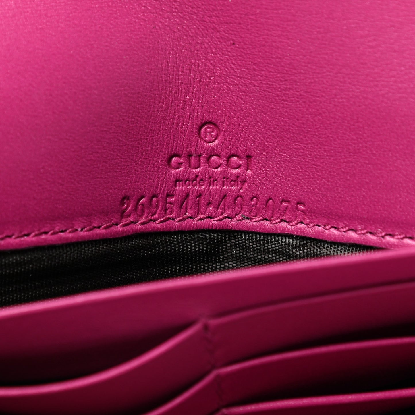 Soft Microguccissima Dice Chain Wallet Bright Bouganville