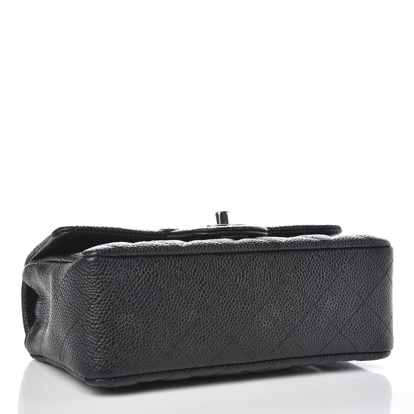 Iridescent Caviar Quilted Mini Rectangular Flap Black