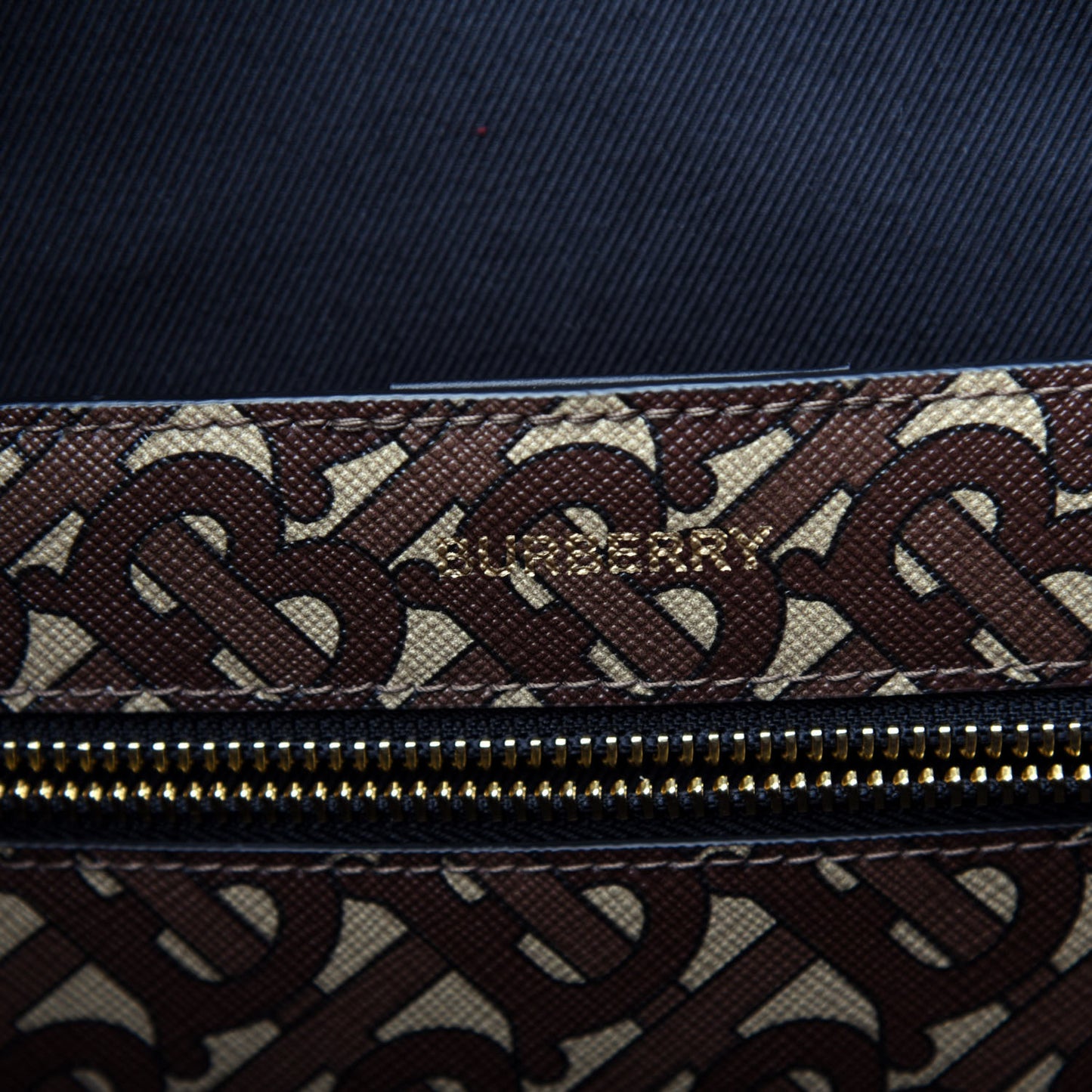 E-Canvas Monogram Stripe Book Tote Bridle Brown