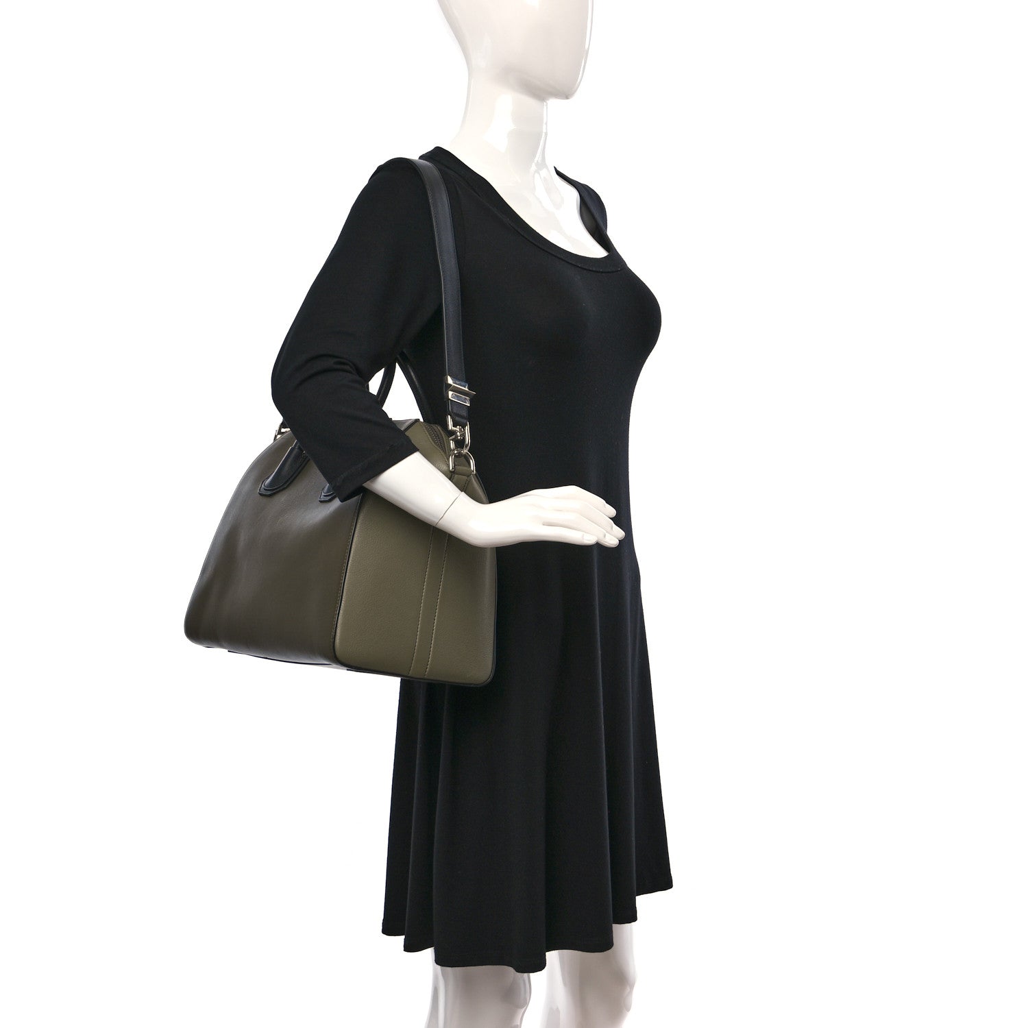 Givenchy Sugar Goatskin Medium Tri-Color Antigona Khaki Black 2 of 10