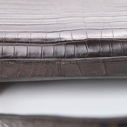 Hermes Shiny Porosus Crocodile Constance 23 Chocolate 15 of 15