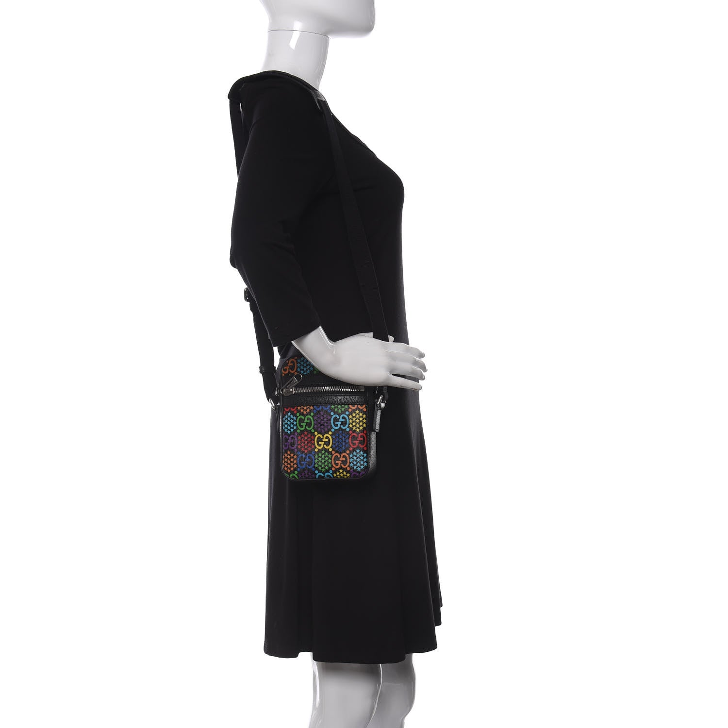 Gucci GG Supreme Monogram Psychedelic Messenger Bag Black 2 of 9