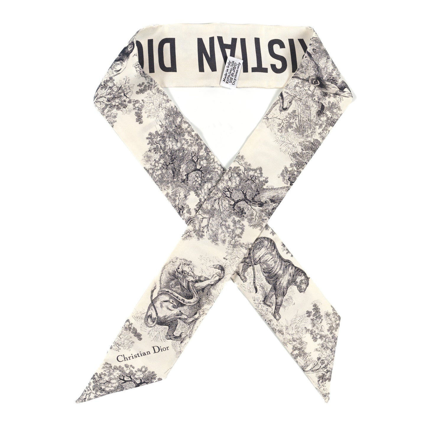 Silk Toile De Jouy Mitzah Scarf White