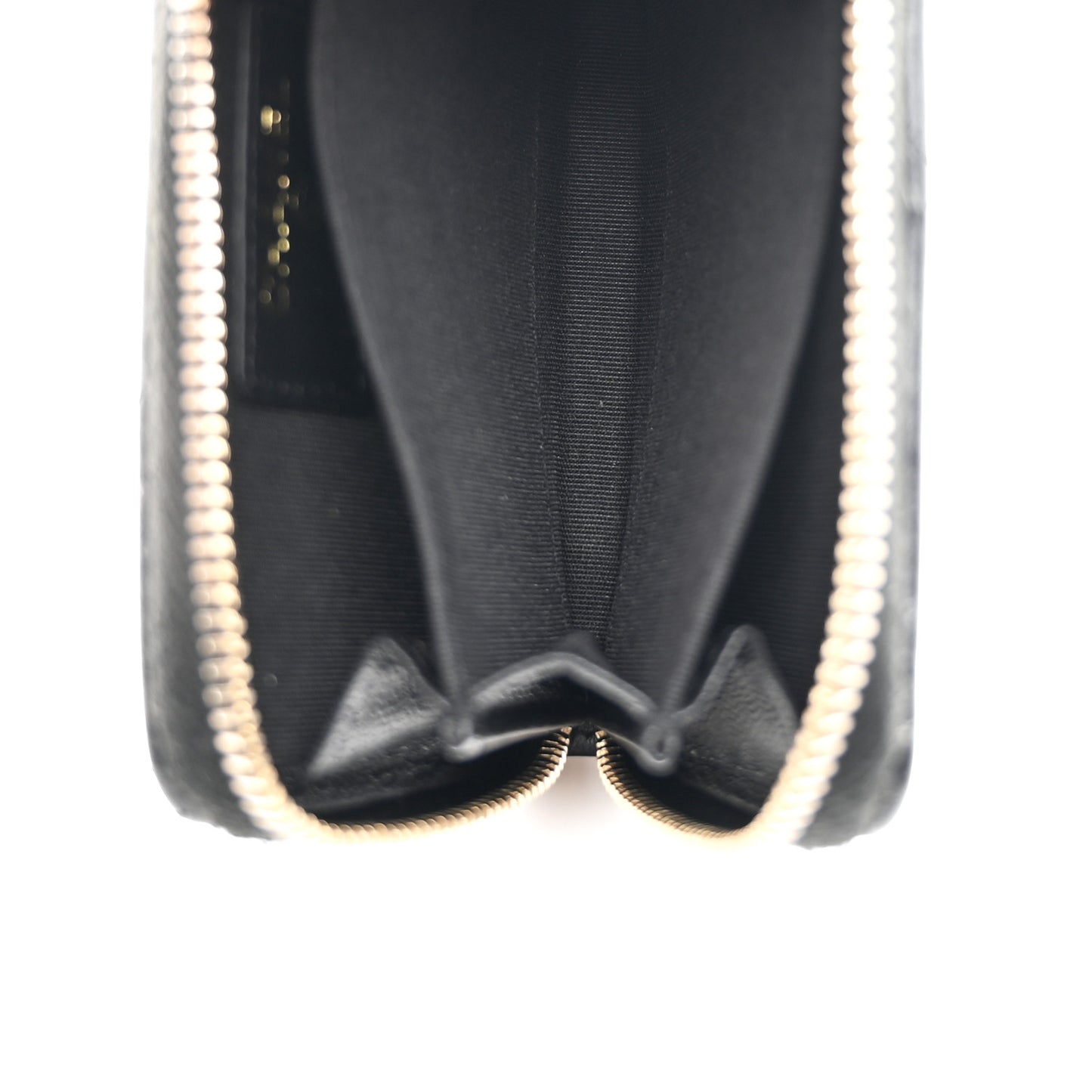 Lambskin Quilted Chanel 19 Zip Around Coin Purse Wallet Black