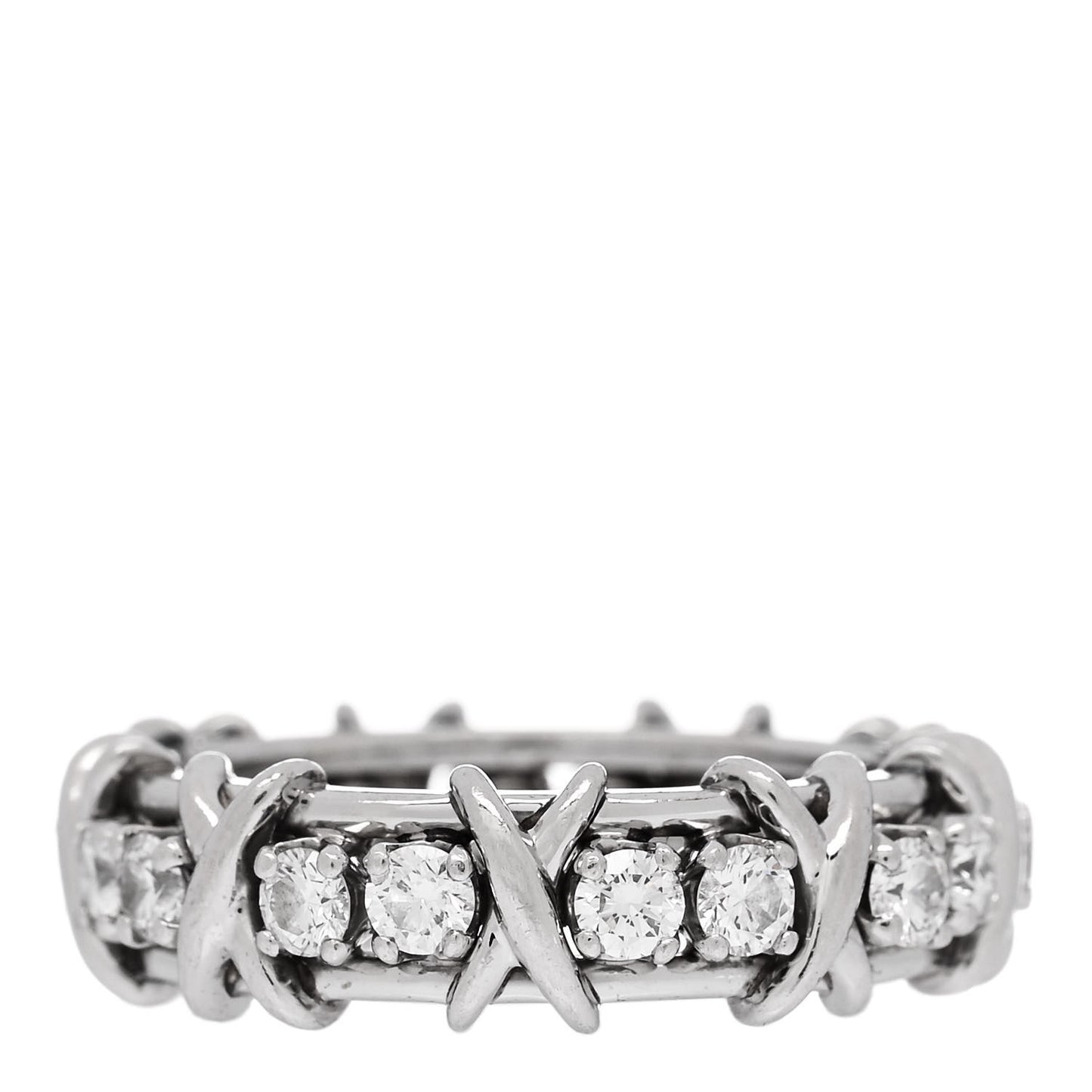 Platinum Diamond 1.33ct Schlumberger Sixteen Stone Ring 58 8.5