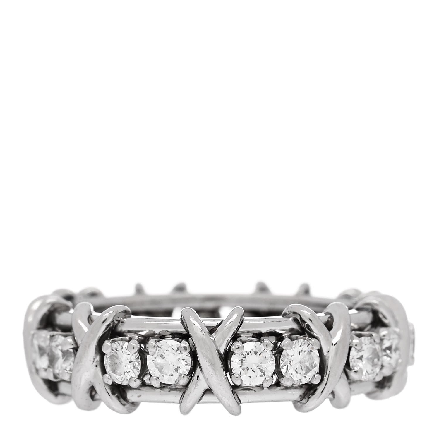 Tiffany Platinum Diamond 1.33ct Schlumberger Sixteen Stone Ring 58 8.5 3 of 4