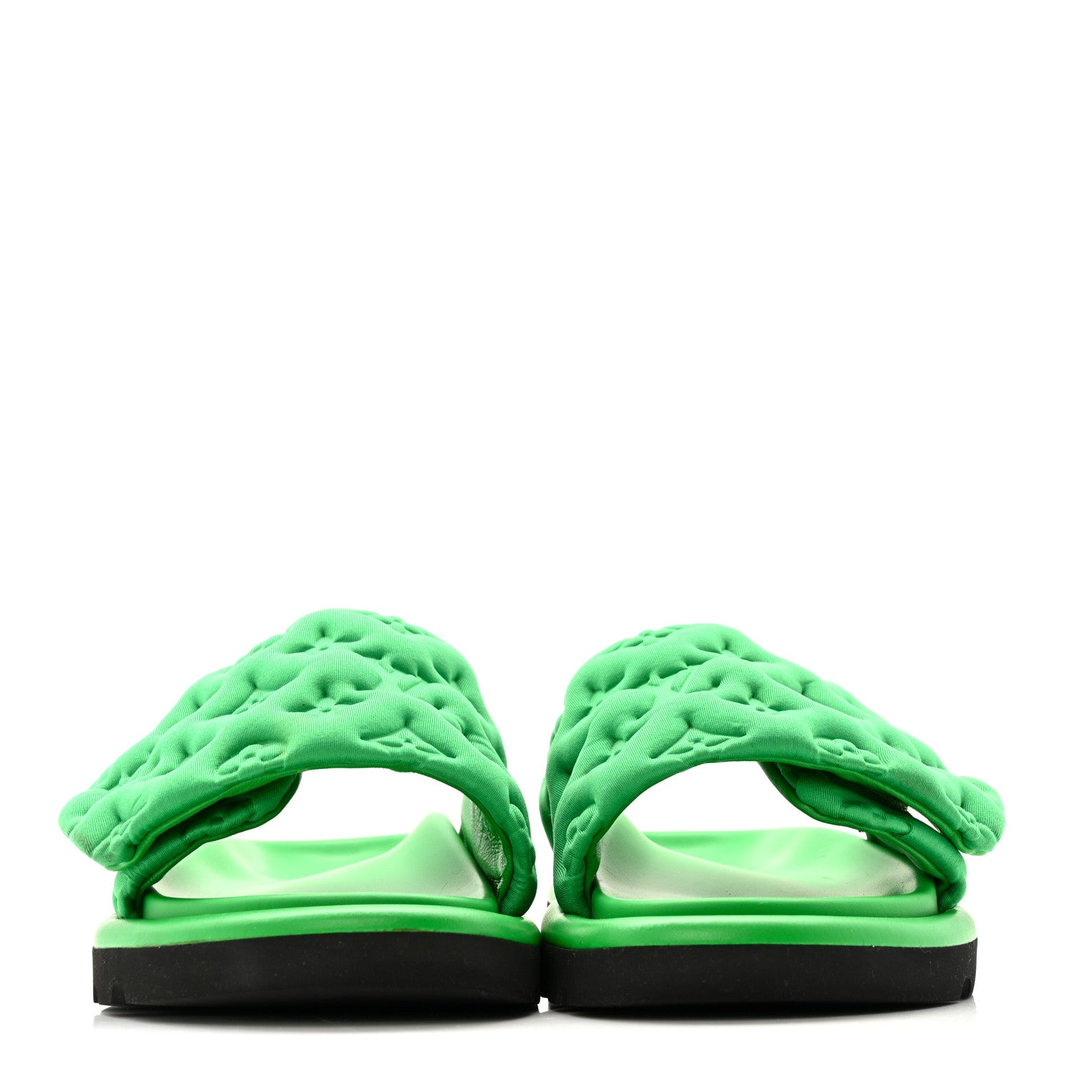 Louis Vuitton Technical Fabric Embossed Monogram Pool Pillow Comfort Mules 35 Green 3 of 12