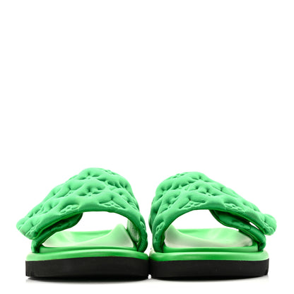 Louis Vuitton Technical Fabric Embossed Monogram Pool Pillow Comfort Mules 35 Green 3 of 12