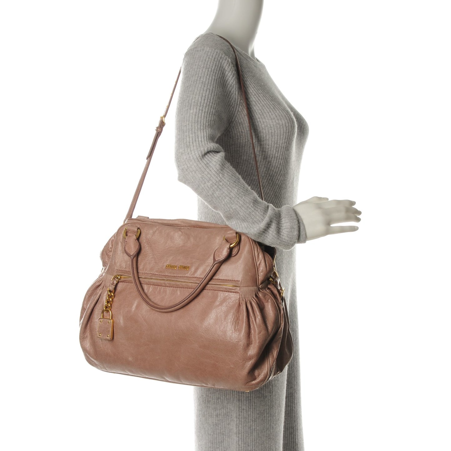 Nappa Medium Charm Satchel Mughetto